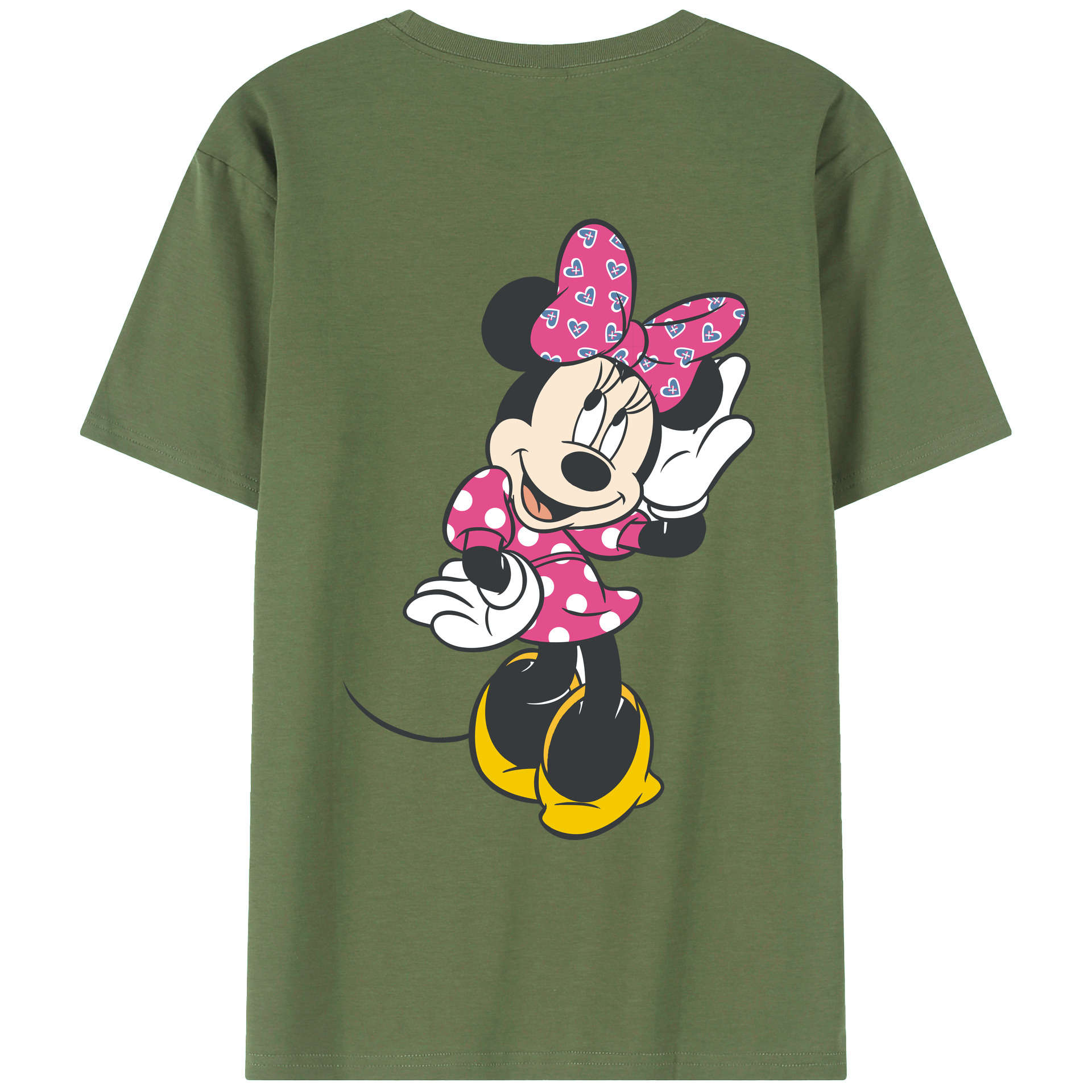ミッキーマウス Mickey Mouse 綿100％ メンズ半袖Tシャツ（バックプリント） 通気性